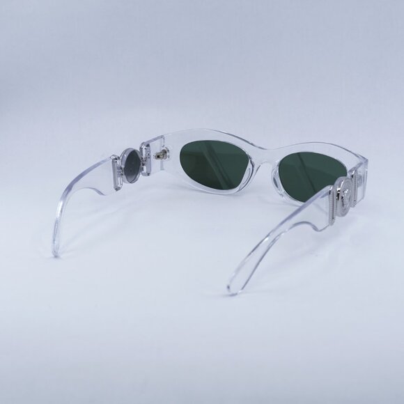 Versace VE4480U 148/30 Sunglasses Crystal Oval Frame, Green with Silver Lenses main image 6